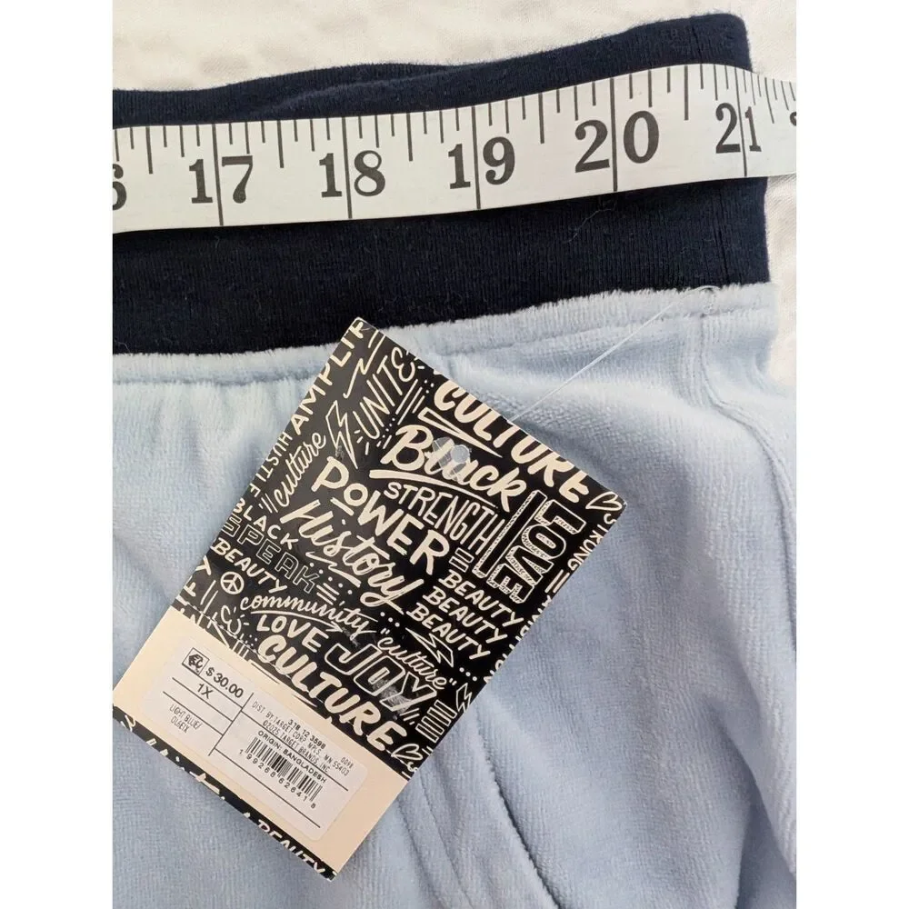 Target Black History Month Wide Leg Lounge Pants Light Blue Plus Size 1X NWT